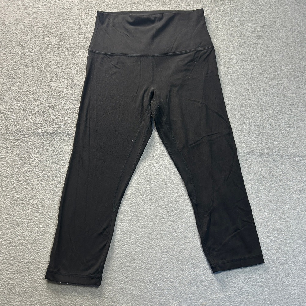 Lululemon High Rise Cropped Leggings Womens Size 10 Black Yoga Athletic Pants